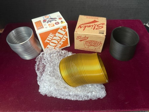 3- Vintage SLINKY Employee Owned Gold Edition,Home Depot,Black Verson James IND - Picture 4 of 11
