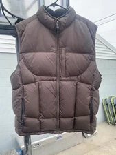 GAP Mens Large Dark Brown Quilted Puffer Vest Jacket Full Zip