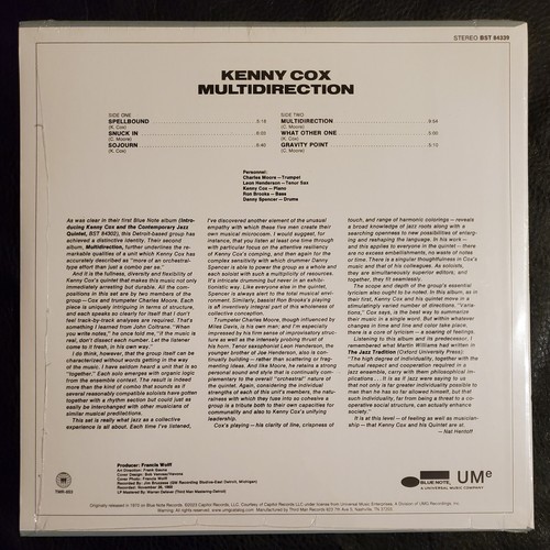 KENNY COX AND THE CONTEMPORARY JAZZ QUINTET: Multidirection Eclipse Vinyl NEW - Picture 4 of 4