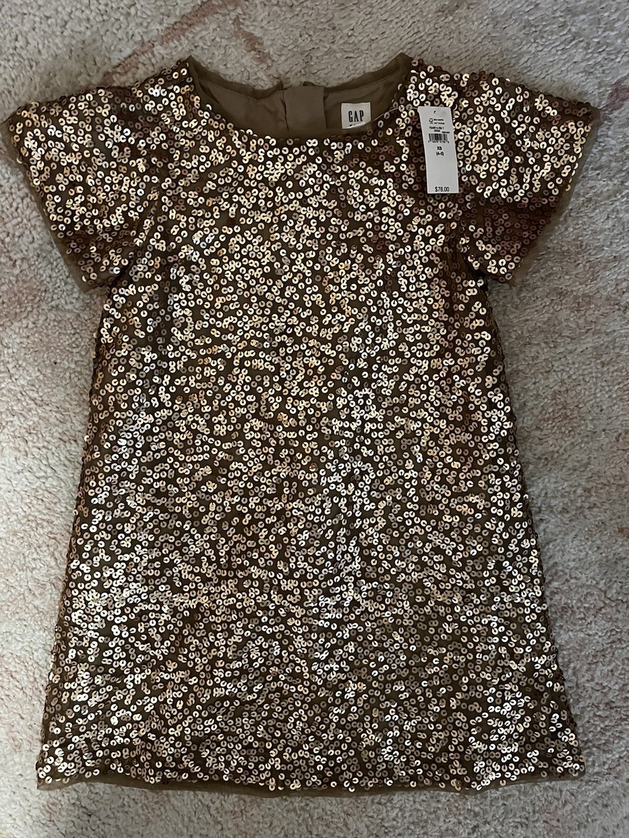 gap gold sequin dress Gap Kids Girls Sequin Dress Gold Size XS