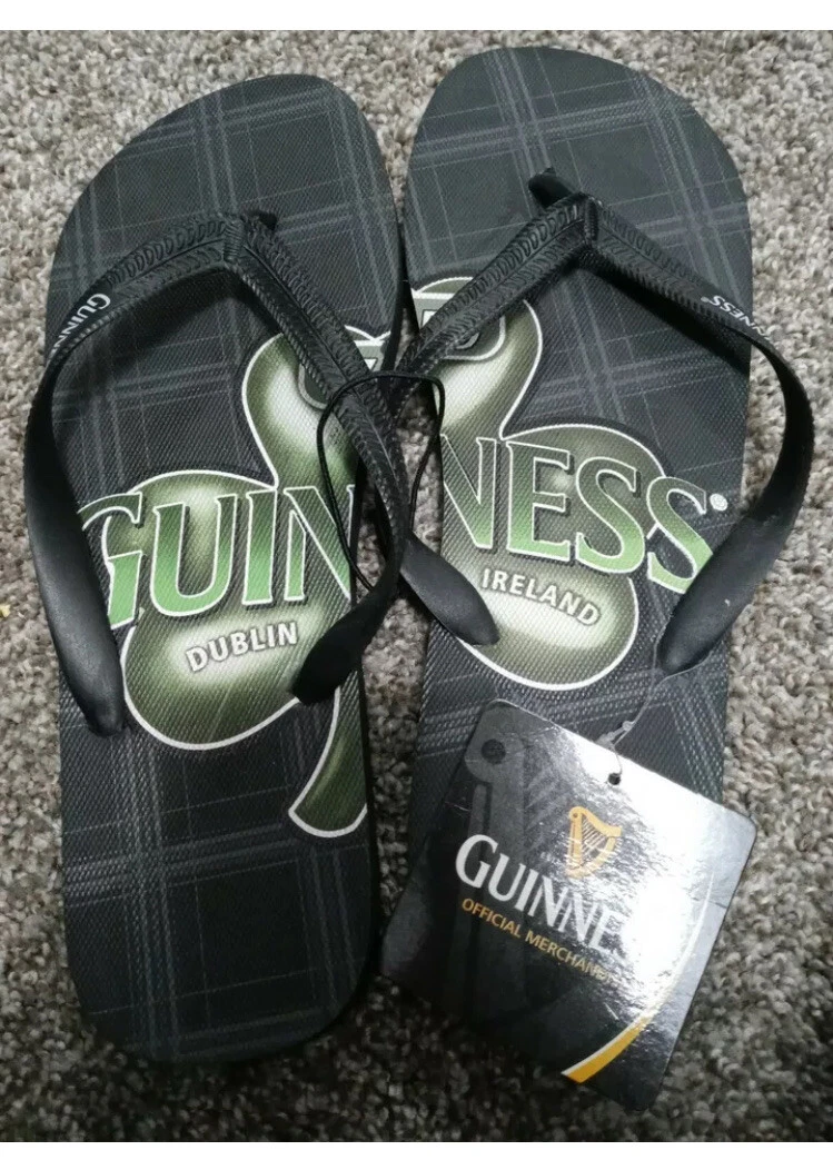 Mens Guinness Beer Green black Flip Flops eBay