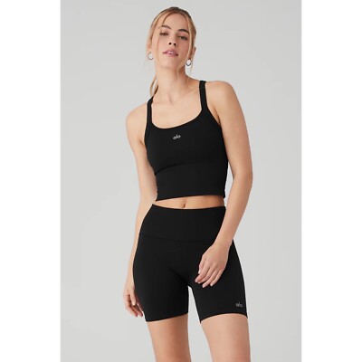 Alo Yoga Seamless Ribbed Favorite Bra Tank Black XXS | eBay