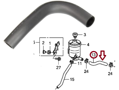 2001-2005 GENUINE HONDA Honda Civic Coupe Sedan Power Steering Suction Hose Tube | OEM | Japan
