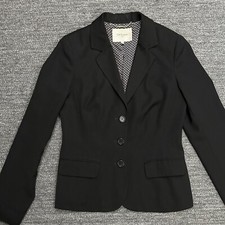 LK Bennet Blazer Women 8 Black 3 Button Career Wear Classic Jacket Business