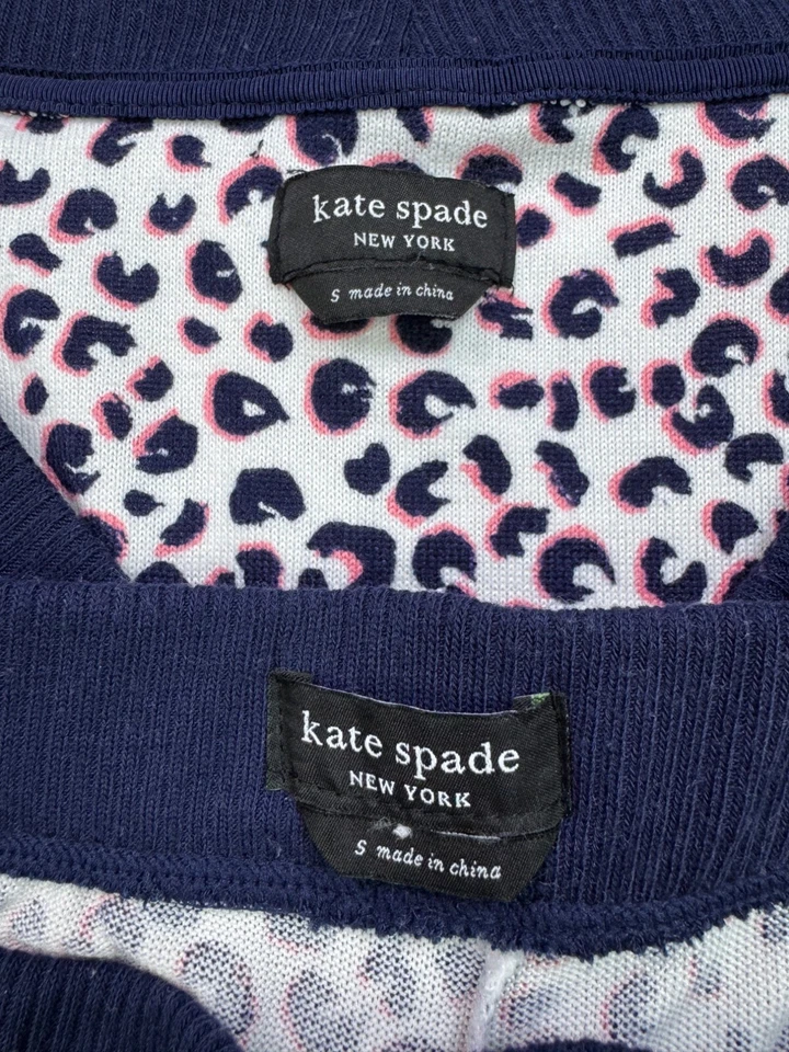 Kate Spade 睡衣上衣裤子女式小号猎豹舒适睡衣 2 件套 — 第 2/4 张图片