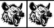 Hyena TWO Pack Black Vinyl Graphic Decal Car Truck Windows Laptop Notebook