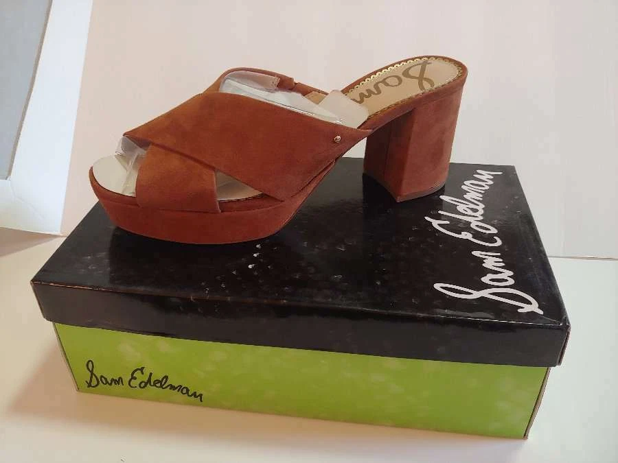 New Women s Brown Suede Sam Edelman Jayne Sandals F6980L5200