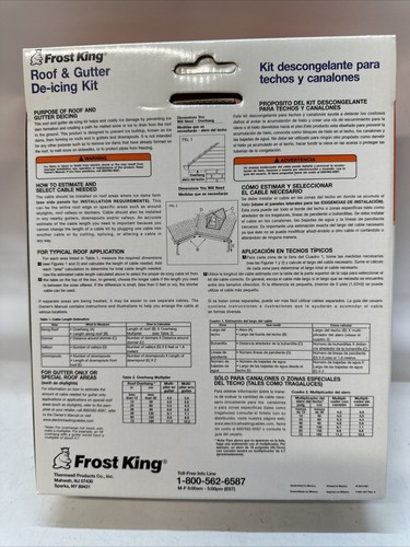 Frost King RC30 Dach & Dachrinne Enteisungsset 30 Fuß elektrisches Schneeschmelzekabel NEU - Bild 2 von 2