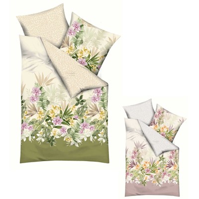 KAEPPEL LEO ORCHID Wende-Satin-Bettwäsche Baumwolle Orchidee 135x200 cm