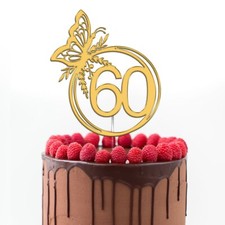 Personalised Happy Birthday Cake Topper Custom Colour Any Age 60th 50th UK