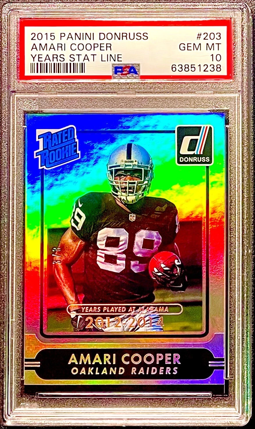 Amari Cooper Panini Donruss #203 Years Stat Line