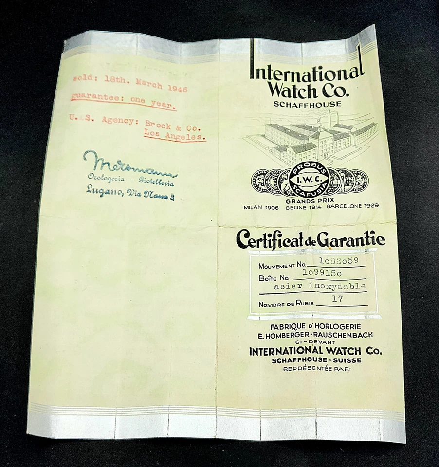 Reloj Mujer Vintage INTERNATIONAL WATCH COMPANY IWC 1946 ¡Con Recibo Original! Foto 2 de 4