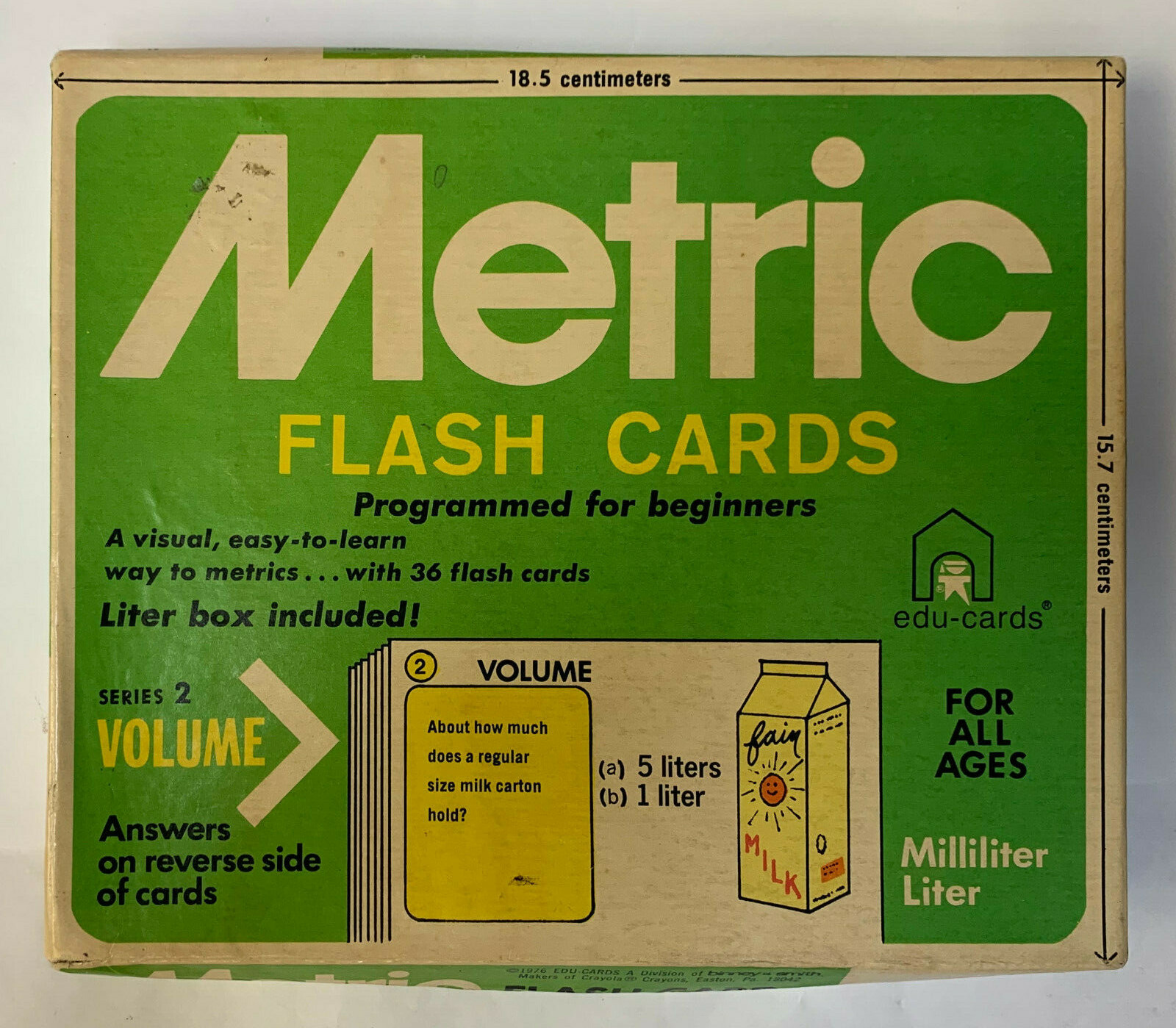 Vintage 1976 EDU Cards Metric Flash Cards series 2 -Binney & Smith USA #  268 | eBay