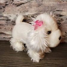 BATTAT PUPPY PLUSH COCKER Spaniel or Schnauzer DOG Pink Bow STUFFED ANIMAL 10"