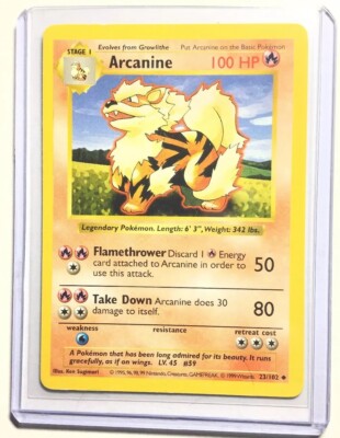 Arcanine ウインディ ● シャドウレス　Shadowless ARCANINE - 23/102 - SHADOWLESS Base Set - Pokemon Card - EXC / NM