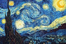 VINCENT VAN GOGH STARRY NIGHT CANVAS PICTURE PRINT