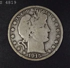 1915 Barber Half Dollar "VG" *Free S/H After 1st Item*