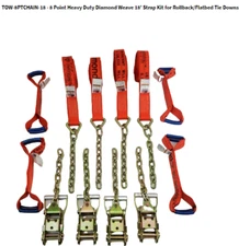 TOW-8PTCHAIN-18 - 8 Point Heavy Duty Diamond Weave 18' Strap Kit for Rollback