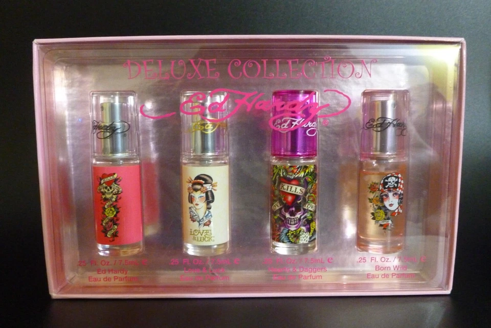Colección Ed Hardy Deluxe ~ Juego de regalo de 4 piezas ~ Perfume de mujer ~ Leer anuncio Foto 3 de 4