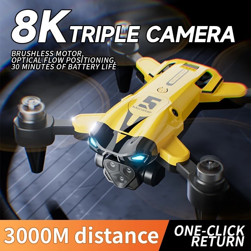 Drone M5 Max 8K HD 5G Pro – Caméra Grand Angle 360°, GPS, Brushless, Neuf