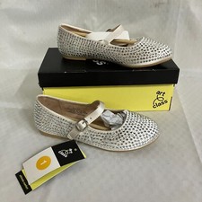 Art Class, Mary Janes Flats Girl White 1 Off-White Sparkly Rhinestones, Buckle
