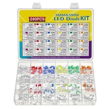 24 Values Multicolor LED Light Emitting Diodes Kit 5MM 3MM Transparent Round LED