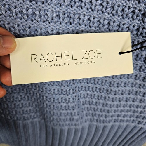 RACHEL ZOE Women’s light blue V Neck Long sleeve sweater hoodie Size L New - Picture 5 of 6