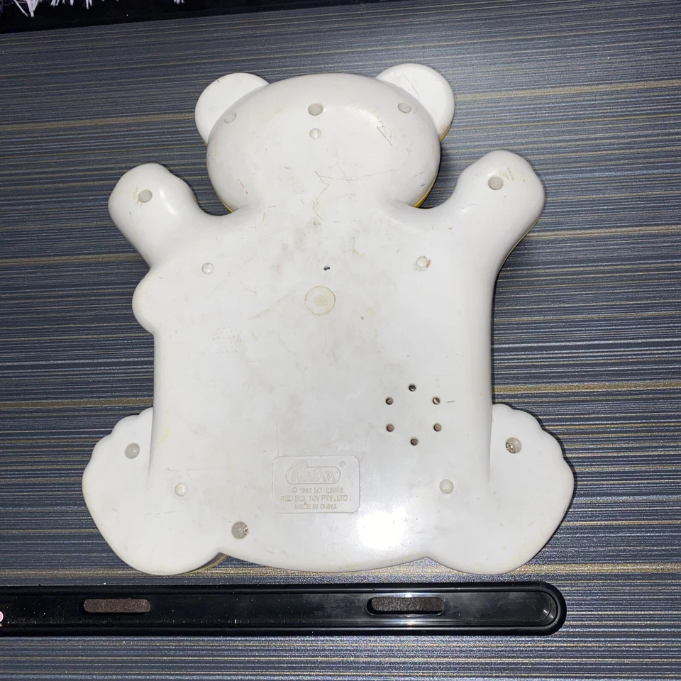 老式 1989 年 Redbox 活动学习时钟黄熊幼儿玩具 9 英寸 — 第 3/4 张图片