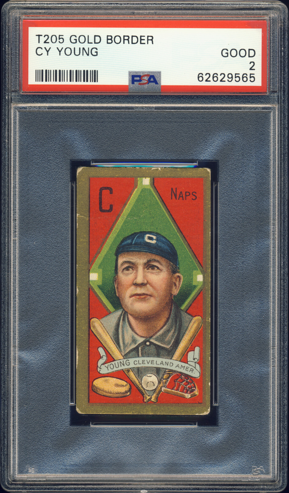 1911 T205 Sweet Caporal Cy Young PSA 2 Cleveland Naps HOF