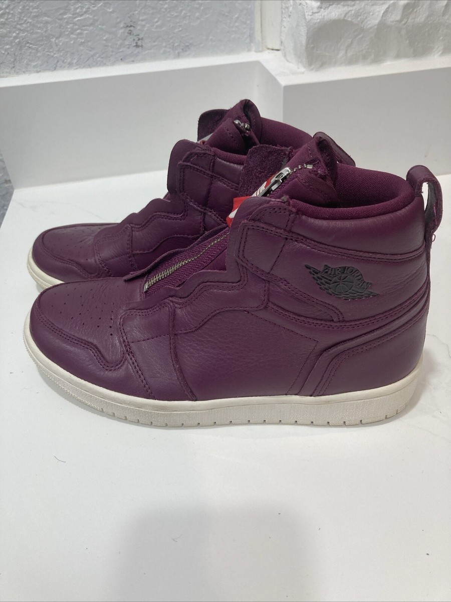 NIKE AIR JORDAN 1 RETRO HIGH ZIP Women's 7.5 Bordeaux Burgundy