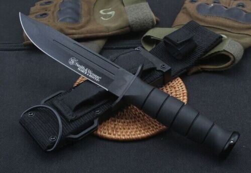 10'' New 7cr13mov Blade TPE Rubber Handle Full Tang Tactics Hunting Knife FC98 - Picture 1 of 7