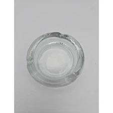 Vtg 4” Clear Round MCM Style Ashtray 3 Rests