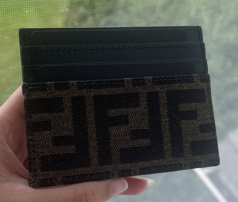New-Authentic] Fendi Roma FF Jacquard Card Holder - Brown | eBay