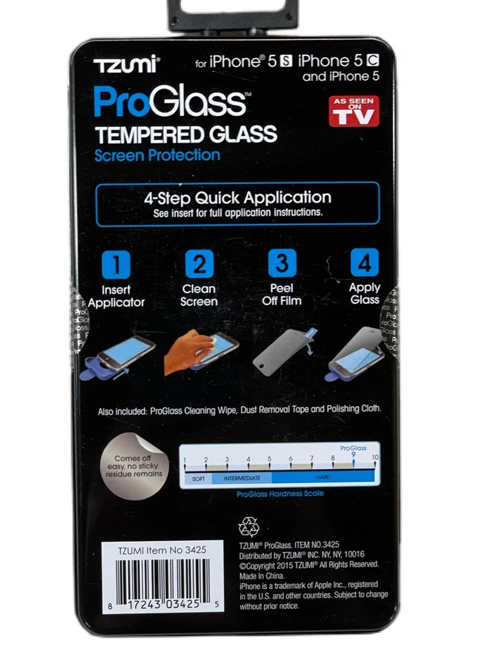 2-Pack Tzumi ProGlass For iPhone 5S & 5C Tempered 9H Hardness Screen Protector - Image 2 of 2