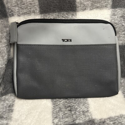TUMI for Delta Airline soft black/gray Case Amenity Toiletry Travel Bag