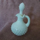 Vintage Avon White Milk Glass Hobnail Cruet Decanter Bottle w/ Stopper