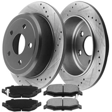 For Mitsubishi Lancer Chrysler Sebring Dodge Caliber Rear Rotors and Brake Pads