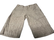 Womans Vintage Alice Roi  Designer Beige Silk Walking/Bermuda Shorts Size 8