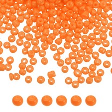 Glass Beads 3mm Hole Loose Beads for Bracelet Earring Making Orange