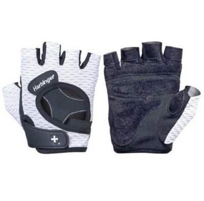 New Harbinger Women's Flex Fit Weight Exercise Workout Gloves - Size M White