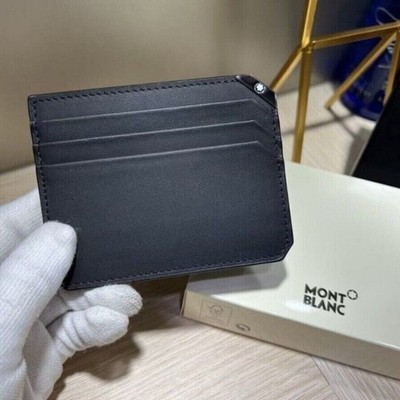 New Black MB Card Pack Real Leather Card Case Mini Bank Card Holder #114674 DE