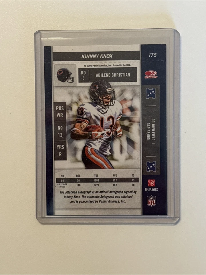 2009 Playoff Contenders - Johnny Knox #175 Auto Rookie Ticket Bears RC - Image 2 of 2