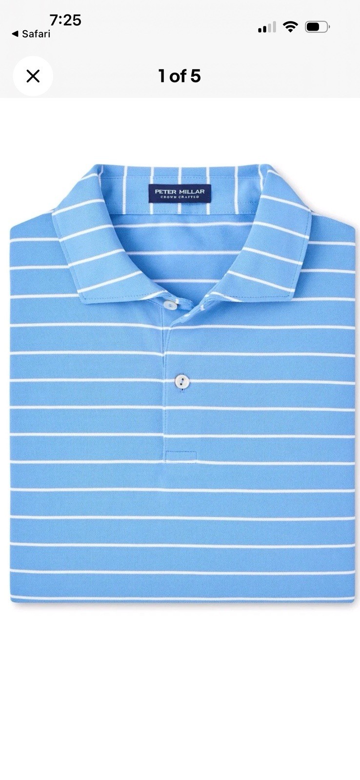 NWT Peter Millar Men's Fountain Blue Coda Performance Mesh Polo - Sz. XL