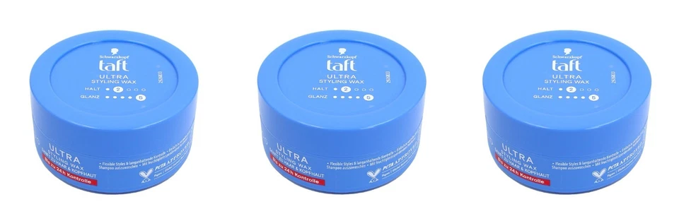 Schwarzkopf taft Ultra Styling Wax hellblau , 3x75ml EAN5410091771195