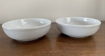 2 x Jamie Oliver weiß auf weiß Royal Worcester Knabberschalen 14,5 cm sehr guter Zustand