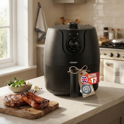 Energiesparende 1200W kleine schwarze Luftfritteuse - perfekt für Singles & schnelle Abendessen