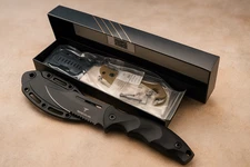 Takumitak Obsidian 9" Fixed Blade Knife w/ Sheath + Extra Handle Scales NEW