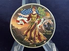 2019 1oz Silver Liberty Eagle. “Grizzly”.  Coloured. Rare.  COA in Capsule.