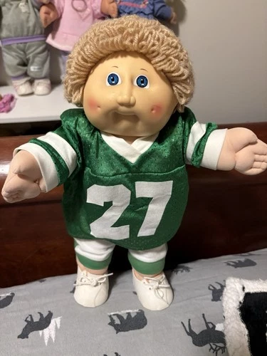 Cabbagepatch UT 1985 Blonde and Blue Great Vintage Football Player Boy Doll