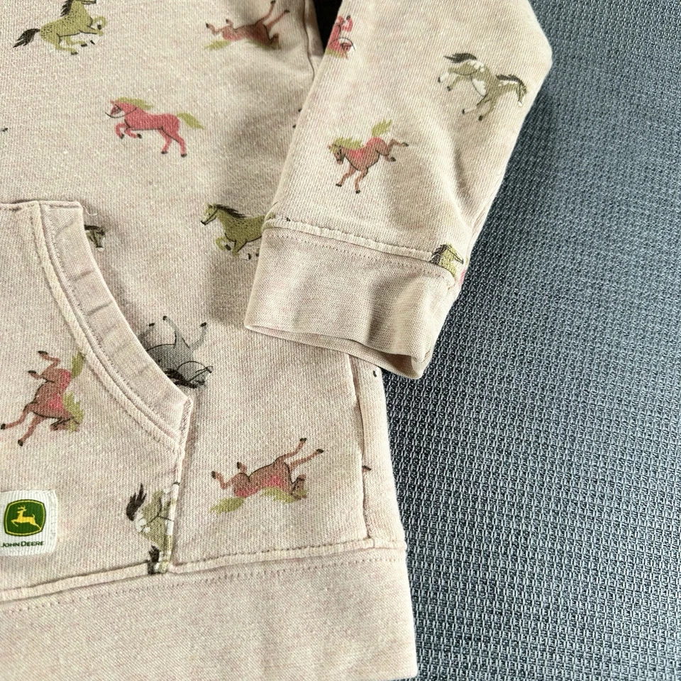 Sudadera con Capucha John Deere Horse Talla 5T Rosa Caballos Galopantes Cremallera Niñas Foto 3 de 4